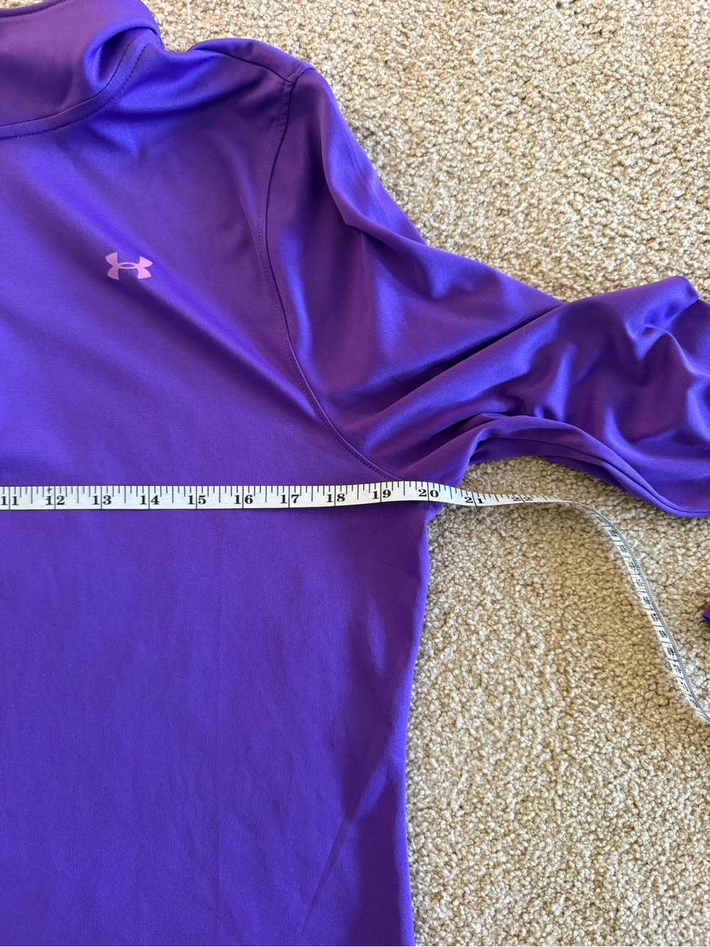 Under Armour Purple HeatGear 1/4 Zip Pullover Top XL - Picture 7 of 8